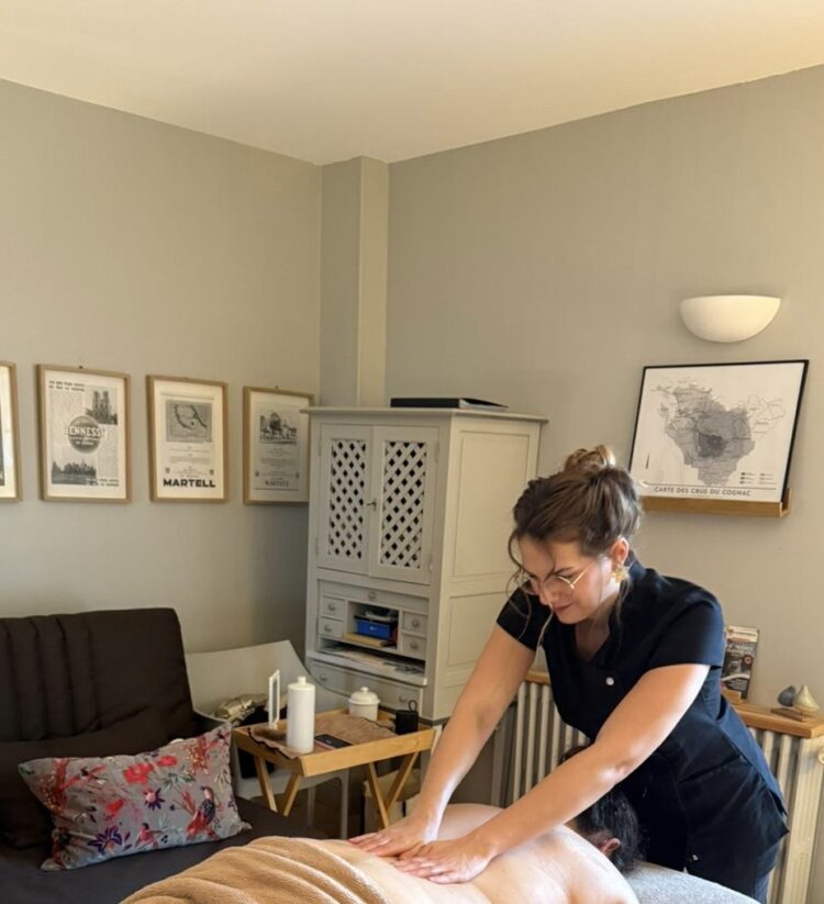 In-home Californian massage on terrace with soothing views, performed by a certified professional for a unique wellness experience